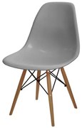 Cadeira Eames Polipropileno Cinza Base Madeira - 24130 Sun House