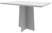 Mesa de Jantar Retangular Tampo com Vidro Sabrina 120 cm Off White - D'Rossi