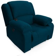 Poltrona Decorativa Magnum Reclinável Elétrica com Massagem Suede Azul Marinho