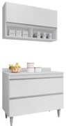 Armário de Cozinha Com Nichos CP01 Com Tampo 100cm Z34 Branco - Mpozen