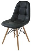 Cadeira Eames Eiffel Botone Courino Cor Preta - 64442 Sun House