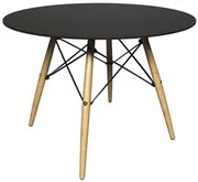 Mesa de Jantar 4 Lugares Redonda 120cm Tampo MDF Pés Eiffel Paris R02