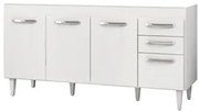 Balcão Gabinete Áustria 160cm sem Tampo 4 Portas 2 Gavetas Branco - Lu