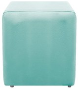 Puff Decorativo Dado Suede Azul Tiffany - ADJ Decor