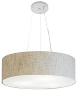 Lustre Pendente Cilíndrico Md-4136 Cúpula em Tecido 80x15cm Rustico Bege - Bivolt