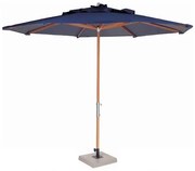 Ombrelone Leblon Azul Royal em Madeira 2,40 MT (LARG) Base 49x49 cm Central com Tecido Bagun - 44266 Sun House