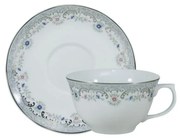 Xícara Café Com Pires 90Ml Porcelana Schmidt - Dec. Saint Germain Izabel 2339