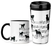 Kit Copo Viagem e Caneca Cachorro Musical Dog Lover