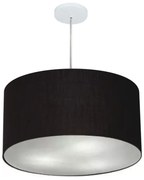 Lustre Pendente Cilíndrico Md-4220 Cúpula em Tecido 55x30cm Preto - Bivolt