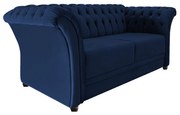 Namoradeira Chesterfield Sofia Suede Azul Marinho - ADJ Decor