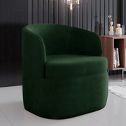 Poltrona Decorativa Design Moderno Bel Sala de Estar Base Giratória Veludo Verde G33 - Gran Belo