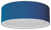 Plafon Duplo Cilíndrico Md-3038 Cúpula em Tecido 80x30cm Azul Marinho - Bivolt