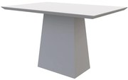 Mesa de Jantar Retangular Tampo com Vidro Ester 120 cm Off White - D'Rossi