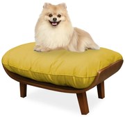 Cama Pet Costela para Cães e Gatos Almofadada Suede Amarelo