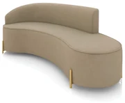 Sofá 4 Lugares Orgânico 220cm Pé Dourado Morgan Suede D03 - D'Rossi - Marrom Rato