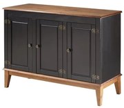 Buffet Antoine 3 Portas cor Preto com Amendoa 114 cm - 62645 Sun House