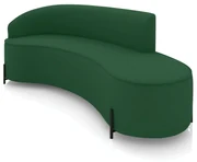 Sofá 4 Lugares Orgânico 220cm Pé Ferro Preto Morgan Veludo D03 - D'Rossi - Verde