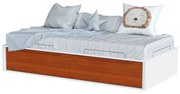 Cama Solteiro com 2 Gavetas Sambalelê - Branco e Mel