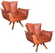 Poltrona Sala de Estar Giratória MM30 Kit 2 Opalla Corano D03 - D'Rossi - Corano  Nozes