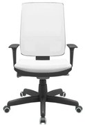 Cadeira Office Brizza Tela Branca Assento Aero Branco Autocompensador Base Standard 120cm - 63728 Sun House