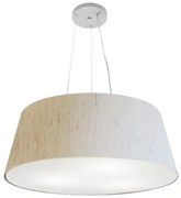 Lustre Pendente Cone Md-4072 Cúpula em Tecido 30/80x65cm Linho Bege - Bivolt