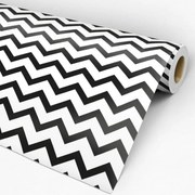 Papel de parede adesivo Chevron preto e branco