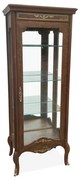 Cristaleira Florence Vitrine 1 Porta Madeira Maciça Marchetaria Design Clássico