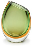 Vasinho 96 Bicolor Verde com Âmbar Murano Cristais Cadoro