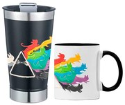 Kit Copo Térmico Com Abridor e Caneca Gato Prisma Cat