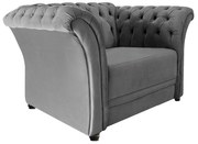 Poltrona Decorativa Chesterfield Sofia Suede Cinza - ADJ Decor