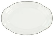 Travessa Rasa Oval 36 Cm Porcelana Schmidt - Dec. Filetado Prata Pomerode 0012