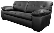 Sofá de Couro 3 Lugares Texas 208cm M06 Cor Preto 450 - ADJ DECOR