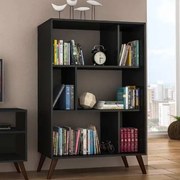 Estante Para Livros Com Nichos Retrô Rt 3015 - Preto