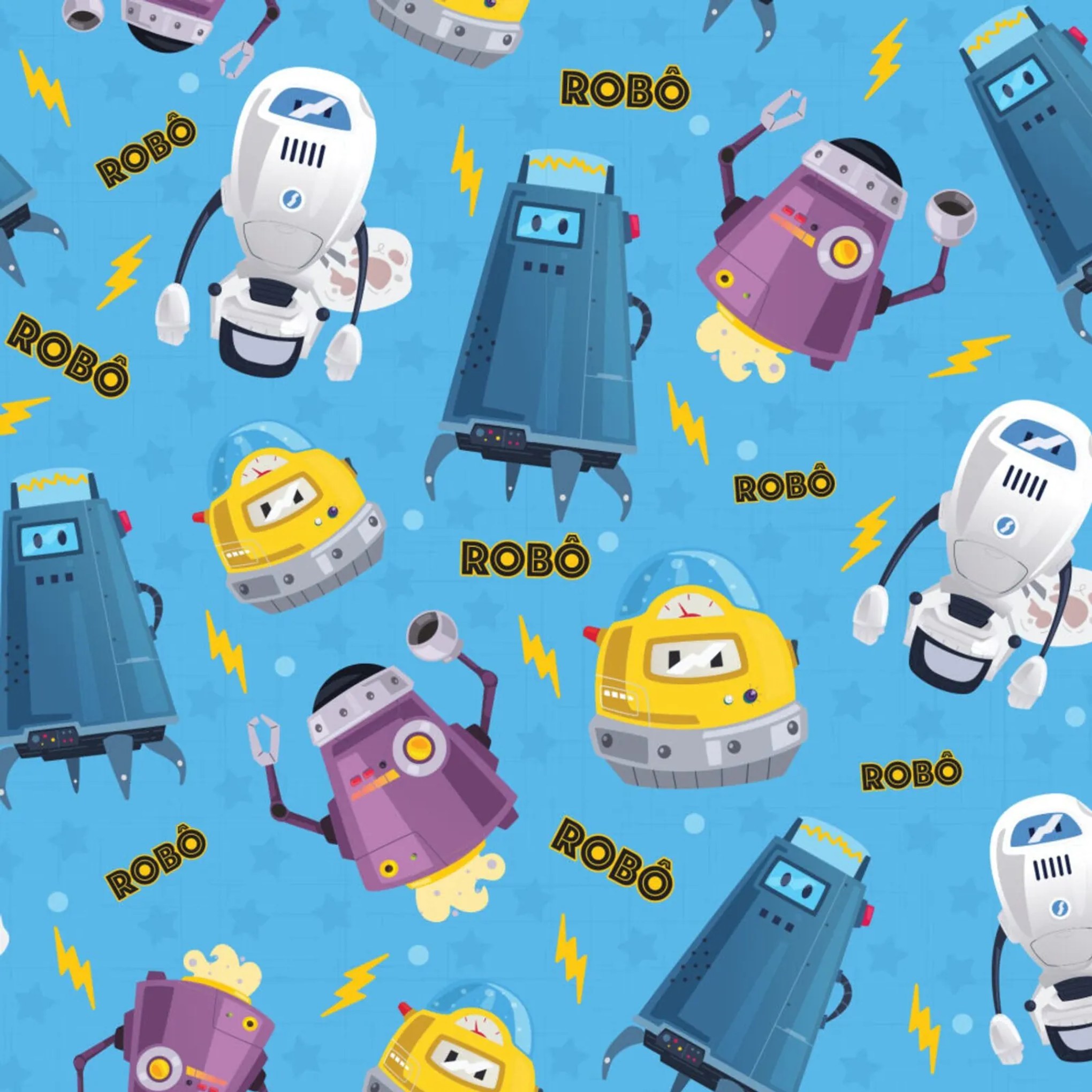 Papel De Parede Rob Infantil X Cm Biano