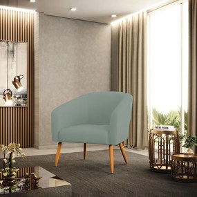 Poltrona Decorativa Pé Palito Castanho Stella Cotelê Ext/Veludo D03 - D'Rossi - Menta
