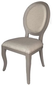 Cadeira Medalhão Delicate - Fendi Nouveau com Tecido Linho Rústico Provençal Kleiner