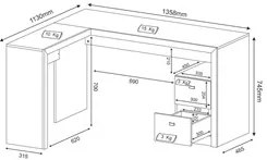 Mesa Para Escritório 2 Gavetas ME4129 Nogal - Tecno Mobili