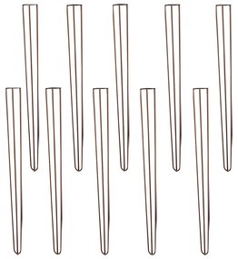 Kit 10 Pés de Metal 90 CM Hairpin Legs Aparador e Mesa de Canto Bronze G41