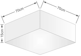 Plafon Quadrado Vivare Md-3056 Cúpula em Tecido 15/70x70cm - Bivolt