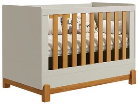 Kit Quarto Infantil Lotus Berço Mini Cama + Cômoda 4 Gavetas e 1 Porta + Guarda-Roupa 4 Portas com 4 Gavetas - Areia e Savana