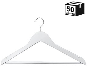 Cabides De Madeira 50 Un. Branco Vintage Saia Calça Camisa