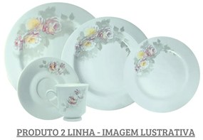 Aparelho De Jantar E Chá Porcelana Schmidt 20 Peças - Dec. Romantica 2ª Linha E005