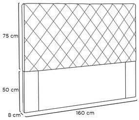 Cabeceira Cama Box Queen 160 cm Dubai Linho Dourado S04 - D'Rossi