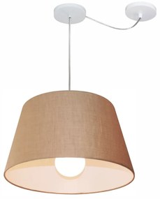 Lustre Pendente Cone Com Desvio Md-4273 Cúpula 21/30x40cm Palha - Bivolt