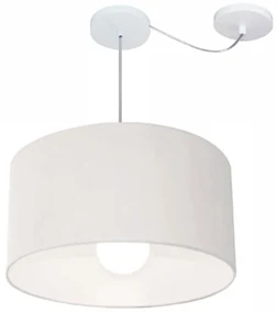 Lustre Pendente Cilíndrico Com Desvio Branco MJ-4231 Para Mesa de Jantar e Estar