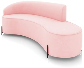 Sofá 4 Lugares Orgânico 220cm Pé Ferro Preto Morgan Suede D03 - D'Rossi - Rosa Bebê