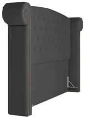 Cabeceira Cama Box Casal King 195cm Provença Z37 Veludo Chumbo - Mpoze