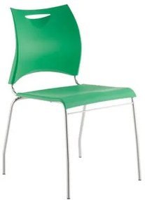 Cadeira One Cromada com Assento e Encosto em Polipropileno Verde Roal