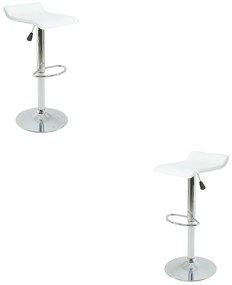Kit 2 Banquetas Decorativas Hayley PVC c/Regulagem de Altura c/Apoio Para os Pés Base Disco Giratória Branco G56 - Gran Belo