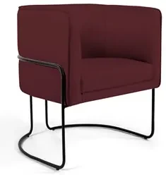 Poltrona Decorativa Base Aço Betina C-278 Veludo Marsala - Domi